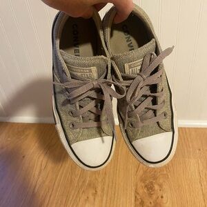 Converse Gray Canvas Sneakers Classic Low-Top Design